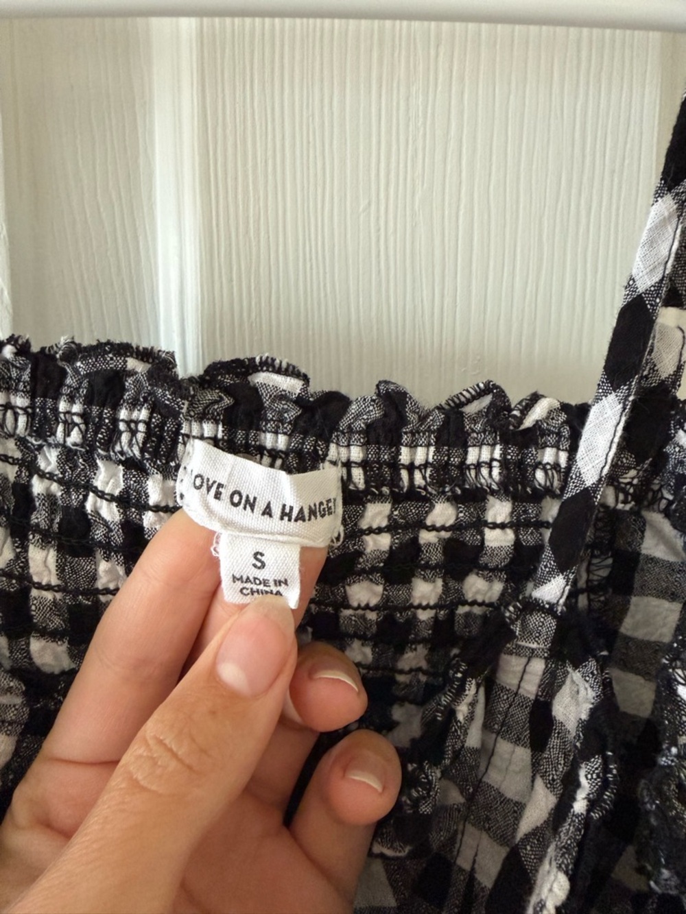 love on a hanger Black & White Gingham Peplum Cami - Picture 2 of 5